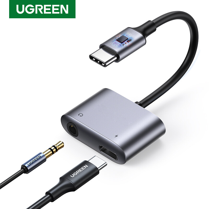 UGREEN 2-in-1 USB C to 3.5mm Adapter For Samsung Galaxy Note 20/Samsung Note 10/Note10+ Ipad Pro 2020/2018