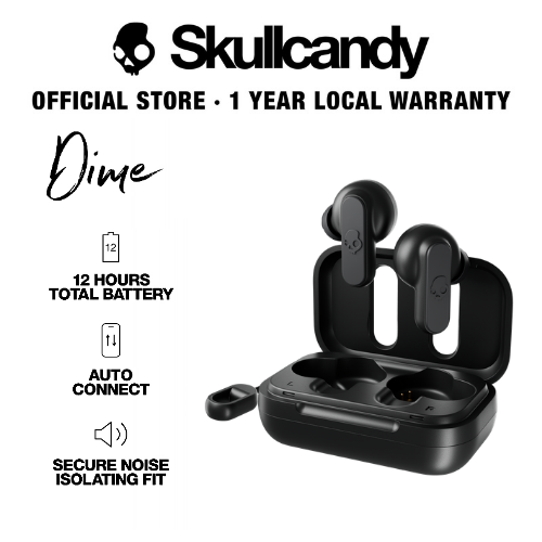 Skullcandy Dime/Dime 2 True Wireless Earbuds with Tile Finding Technology, Up to 12 Hours Battery
