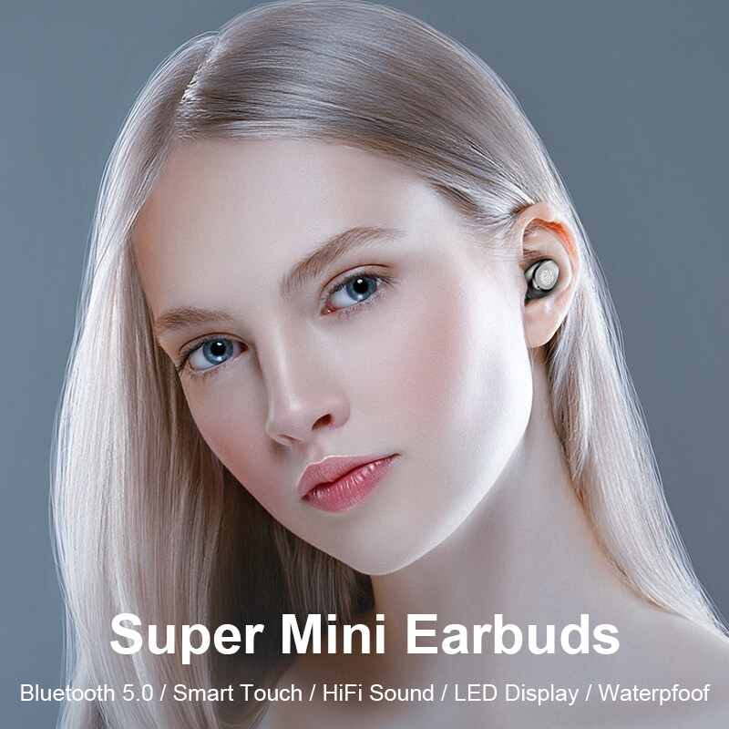 Original F9 TWS Earphone Wireless Earbuds Bluetooth 5.0 Headset Stereo Bass Touch Control Waterproof with Microphone