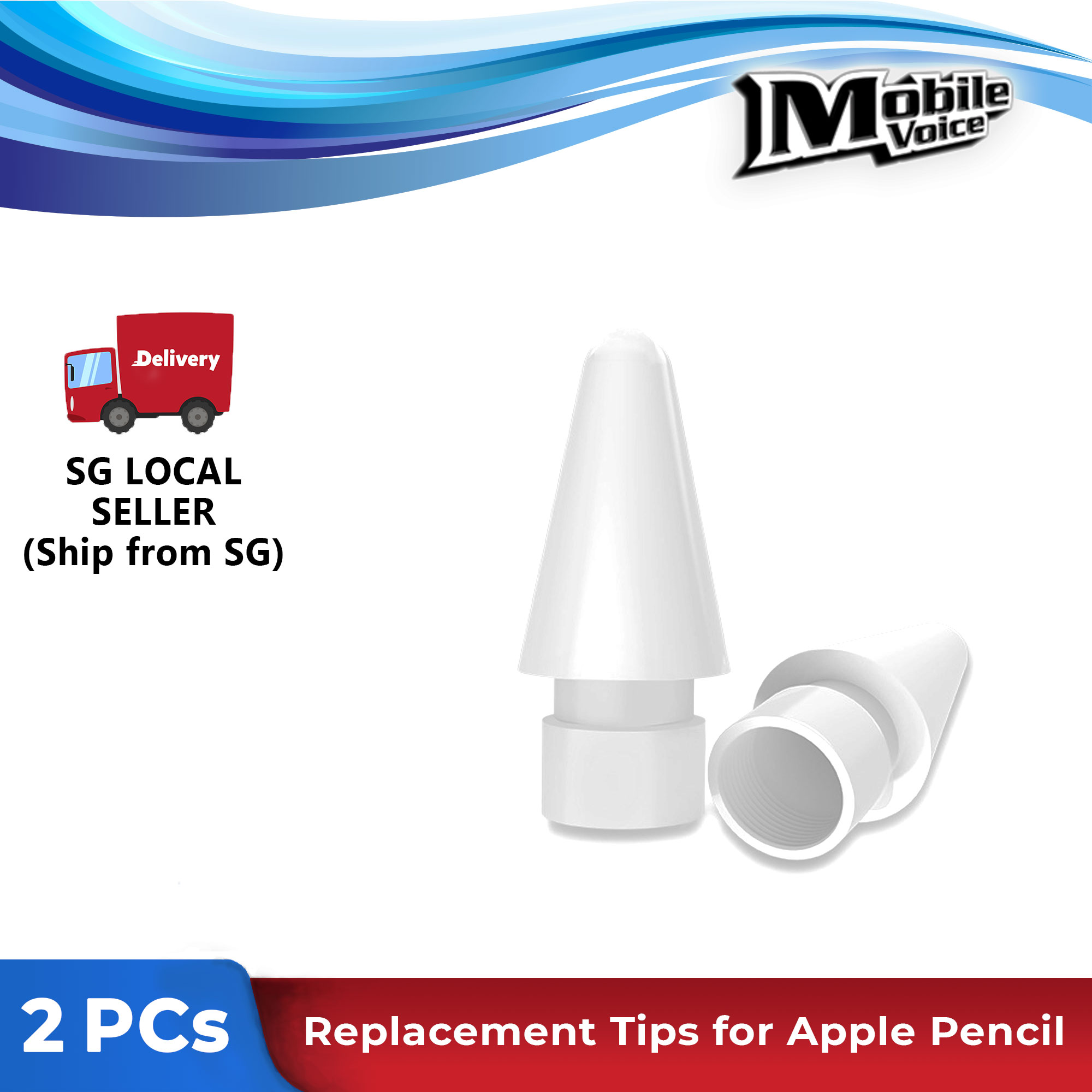 2Pcs Replacement Nib Tips for Apple Pencil 1st / 2nd Gen Tip