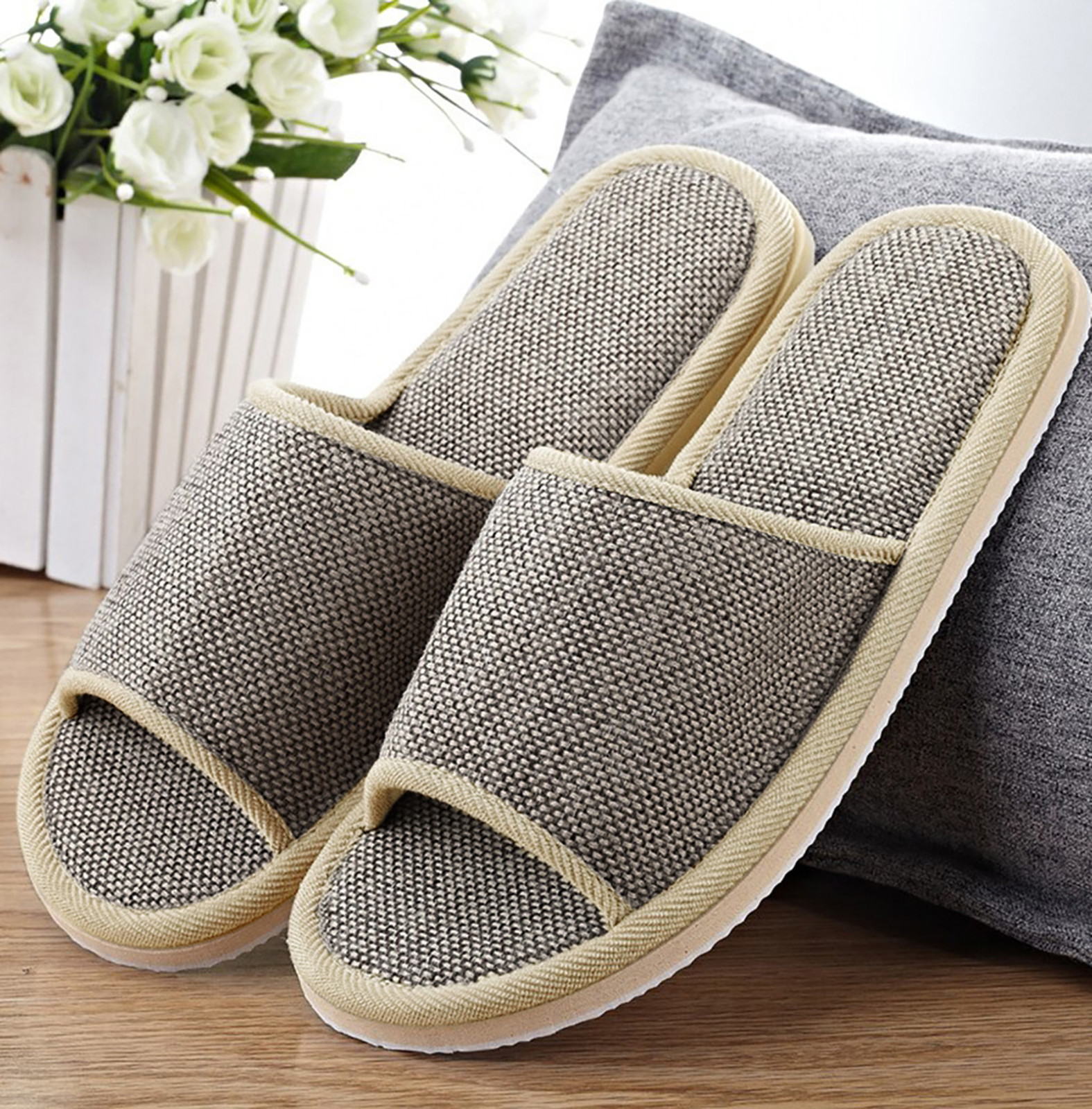 Womens Mens Couples Fashion Casual Home Slippers Indoor Floor Flat Shoes Sandals