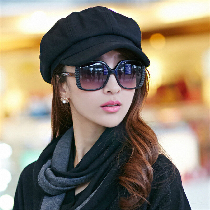 Unisex Korea Style Women Autumn Winter Wool Beret Slouch Hat for Men Female Solid Cap