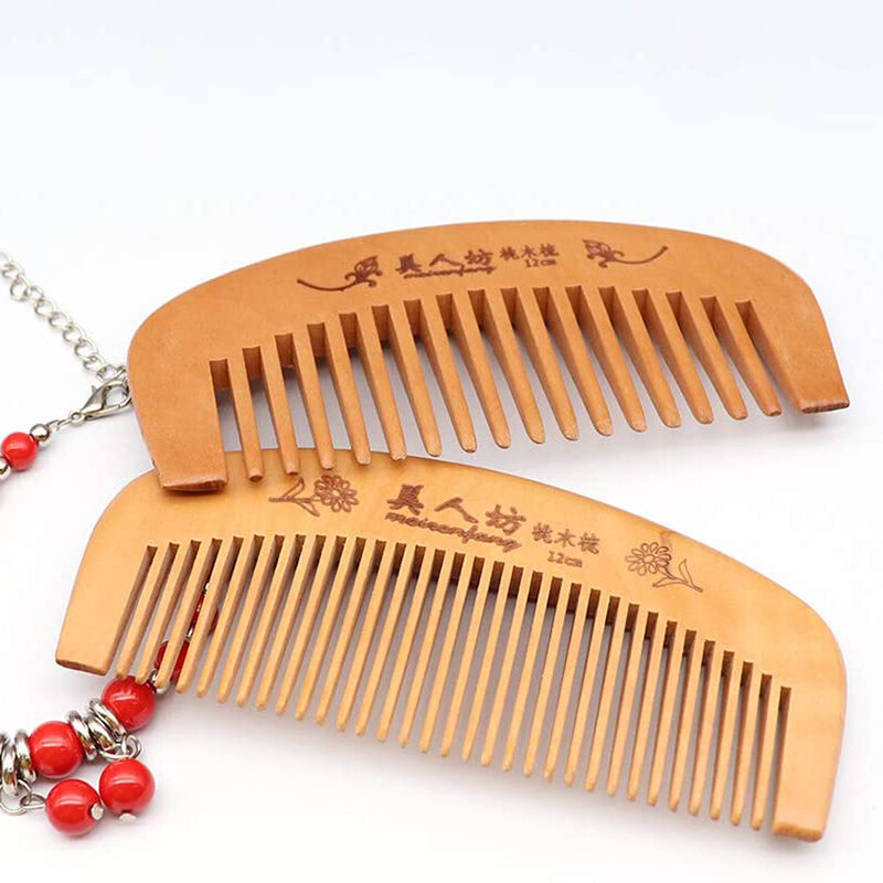 BEAUTYBIGBANG Random style  Handmade Wooden Hair Comb Curly Wide Toothed Wooden Comb, Anti-Static and Barrier-Free Hand Brushing Beard, Hair, Suitable for Women, Male Static Natural Wood Sandalwood Co
