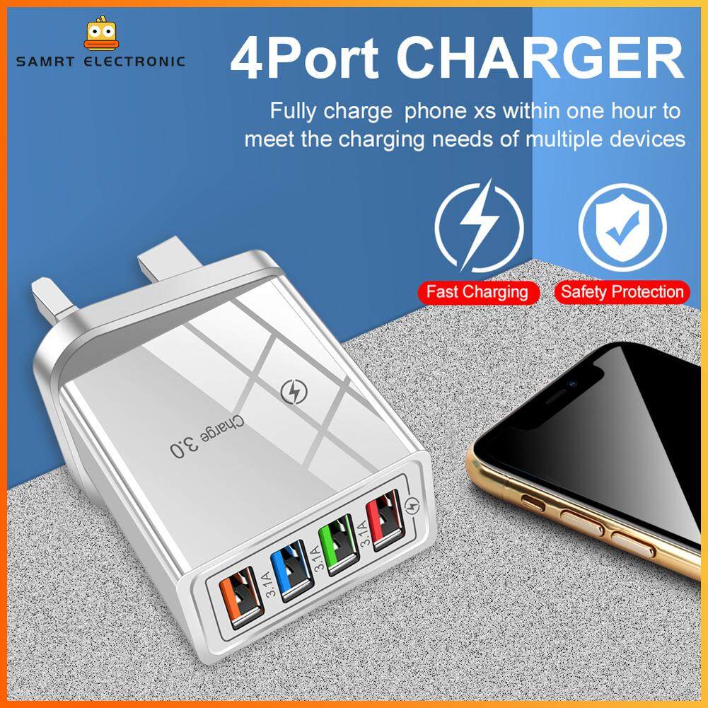 Household Travel 4USB Charger Universal Wall Mobile Phone Quick Fast Charging Adapter LED Display