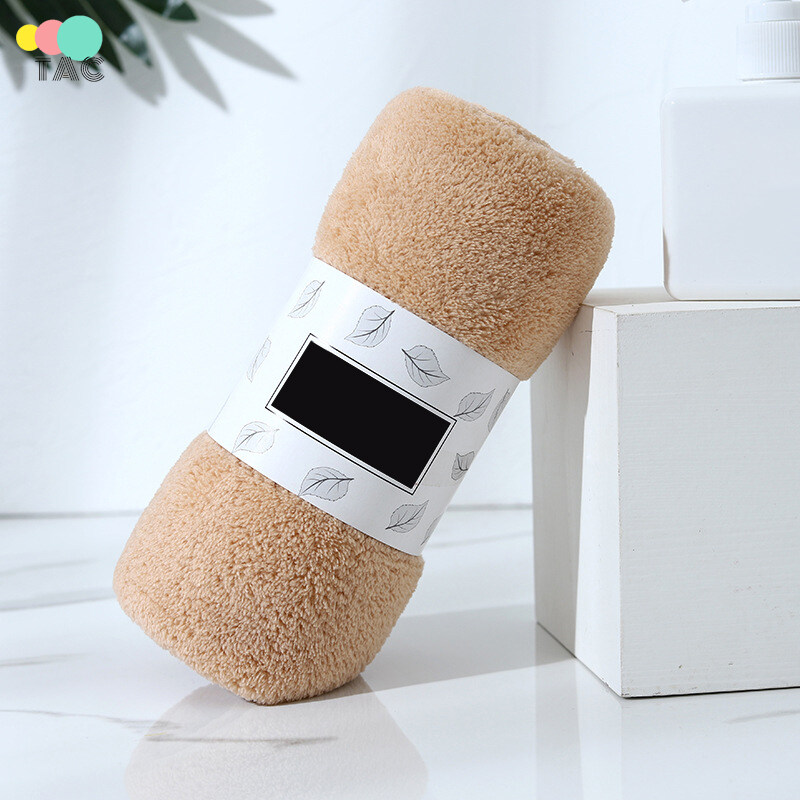 TAC 30*60cm Soft Corals Fleece Towel Well-absorbing Bath Towel for Home Hand Face Shower Won't Pill Solid Colors 【Fast delivery】