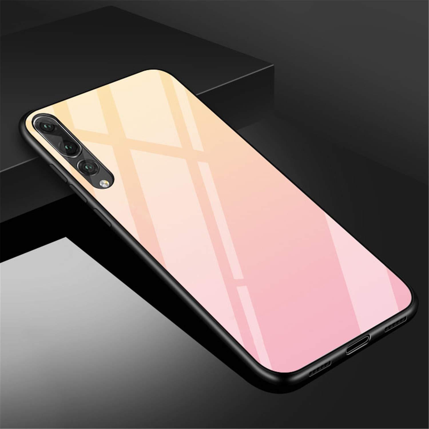 [SG] Huawei P30 Gradient Tempered Glass Back Case - Retain and Further Enhance Phone Beauty - Impact and Scratch Resistant - Glossy and Classy Look - Soft Silicone Edge + Tempered Glass Cover + Painte