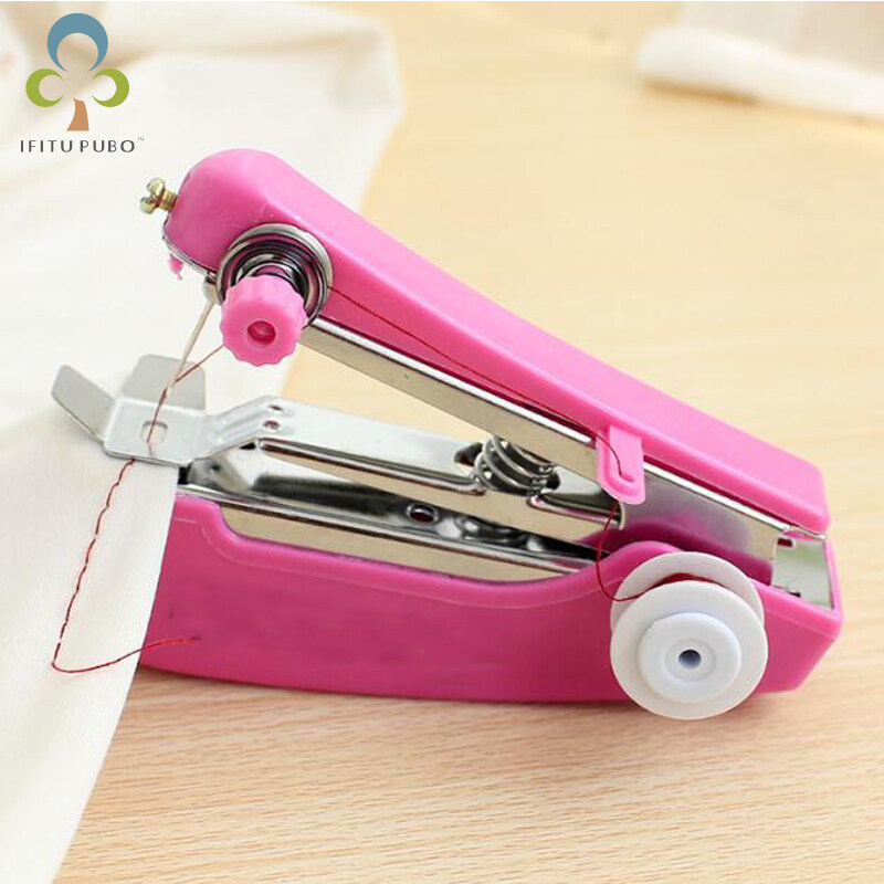 1pc Portable Mini Manual Sewing Machine Simple Operation Sewing Tools Sewing Cloth Fabric Handy Needlework Tool Q