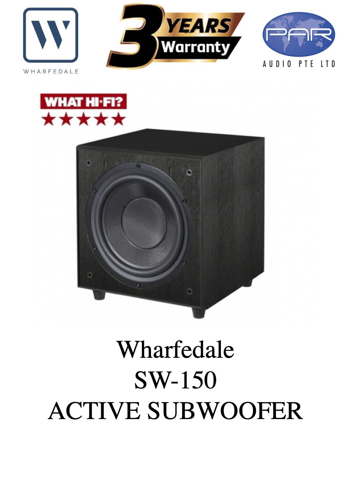WHARFEDALE SW-150 (BLACK), ACTIVE SUBWOOFER, 3 YEARS WARRANTY
