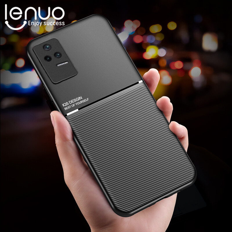 Lenuo Case For Xiaomi Poco F4 / Redmi K40s Casing Anti-fall Soft Non-slip Silicone Magic Grain Back Cover