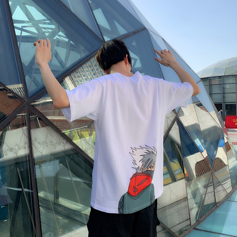 3XL t shirt Men Plus Size Korean Style Cartoon Print Oversize Casual Fashion Tops