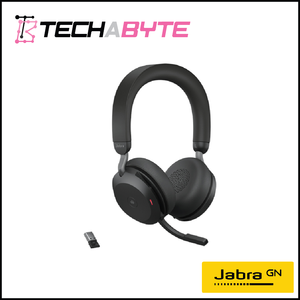 Jabra Evolve2 75 Link380c UC Stereo USB-C Headset With Stand (Black)